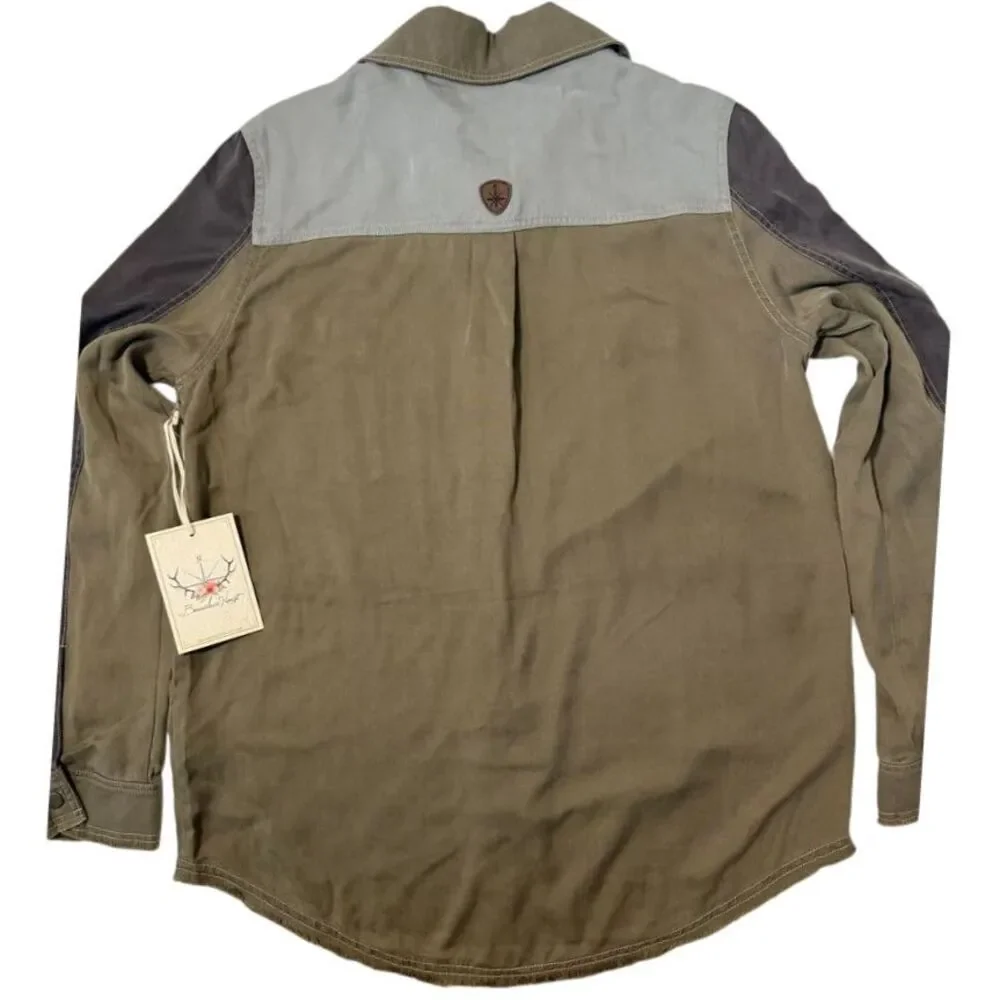 BNCI Boundless North Everett Patched Surplus Shirt MILITARY GREEN Medium - Picture 2 of 6